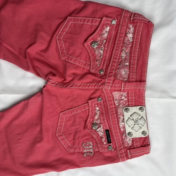 Miss Me Jeans Copped Womens Size 27 Color Melon JE5794C2 Flap Pockets Luxery - Picture 13 of 13